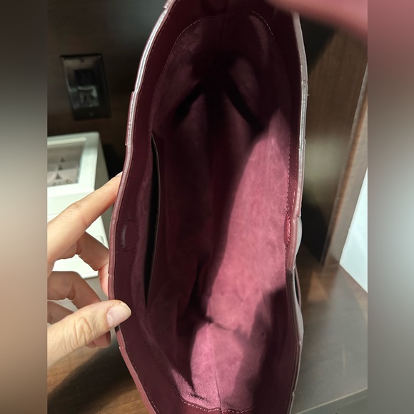 St Agni Burgundy Woven Handbag - Picture 5 of 5